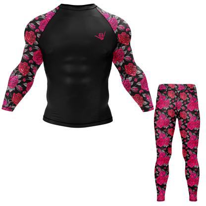 Pink Death Rose BJJ Rash Guard