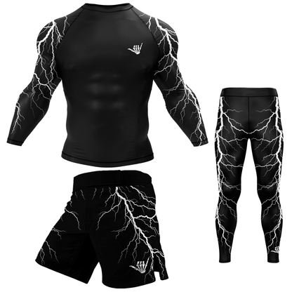 Black Lightning Bolt BJJ Rash Guard
