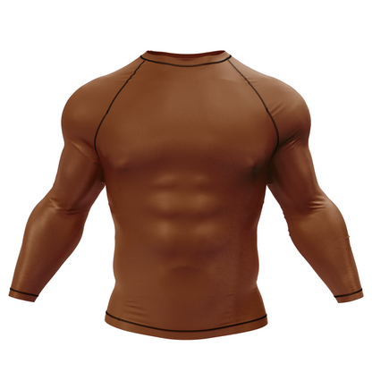 Plain Brown BJJ Rash Guard