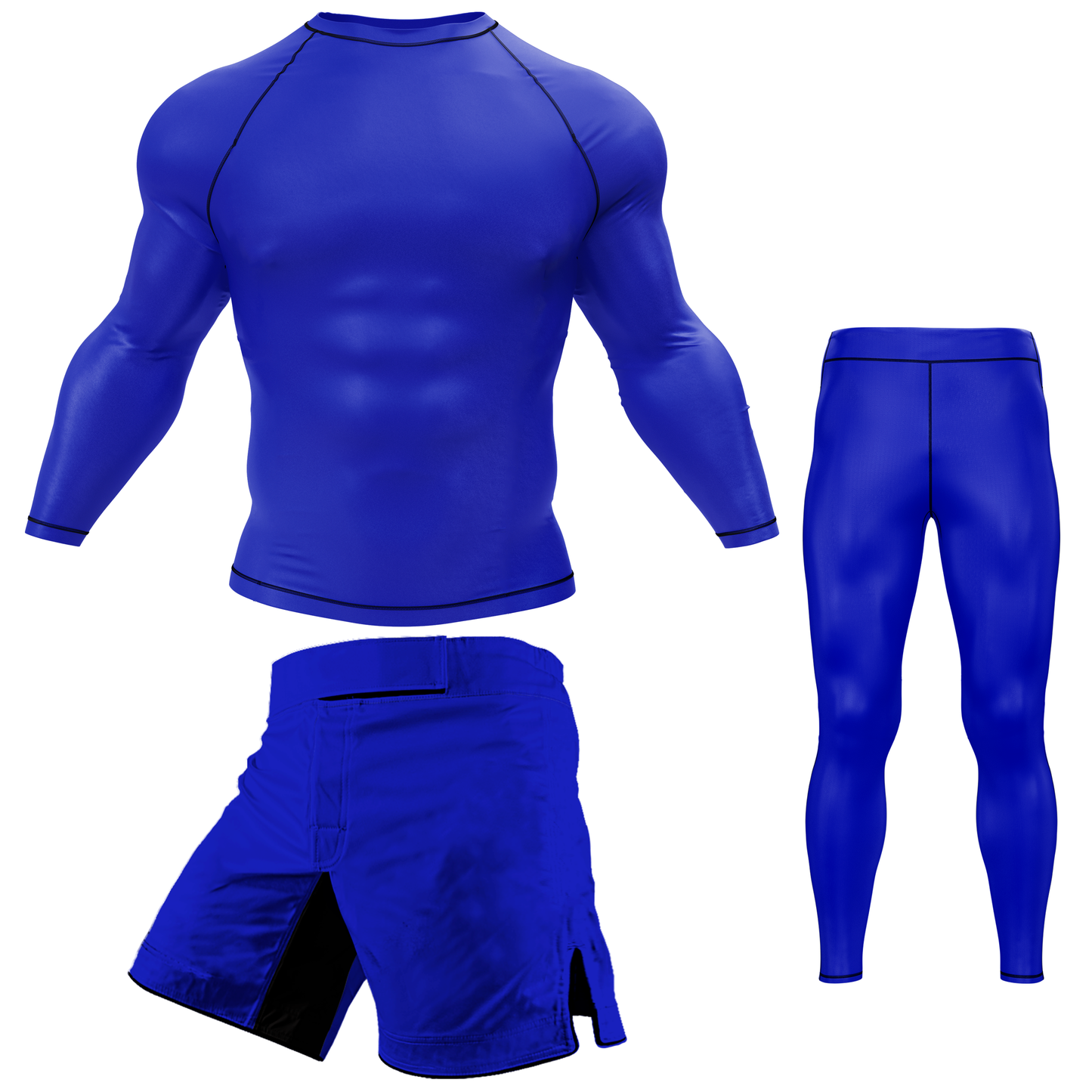 Plain Blue BJJ Rash Guard