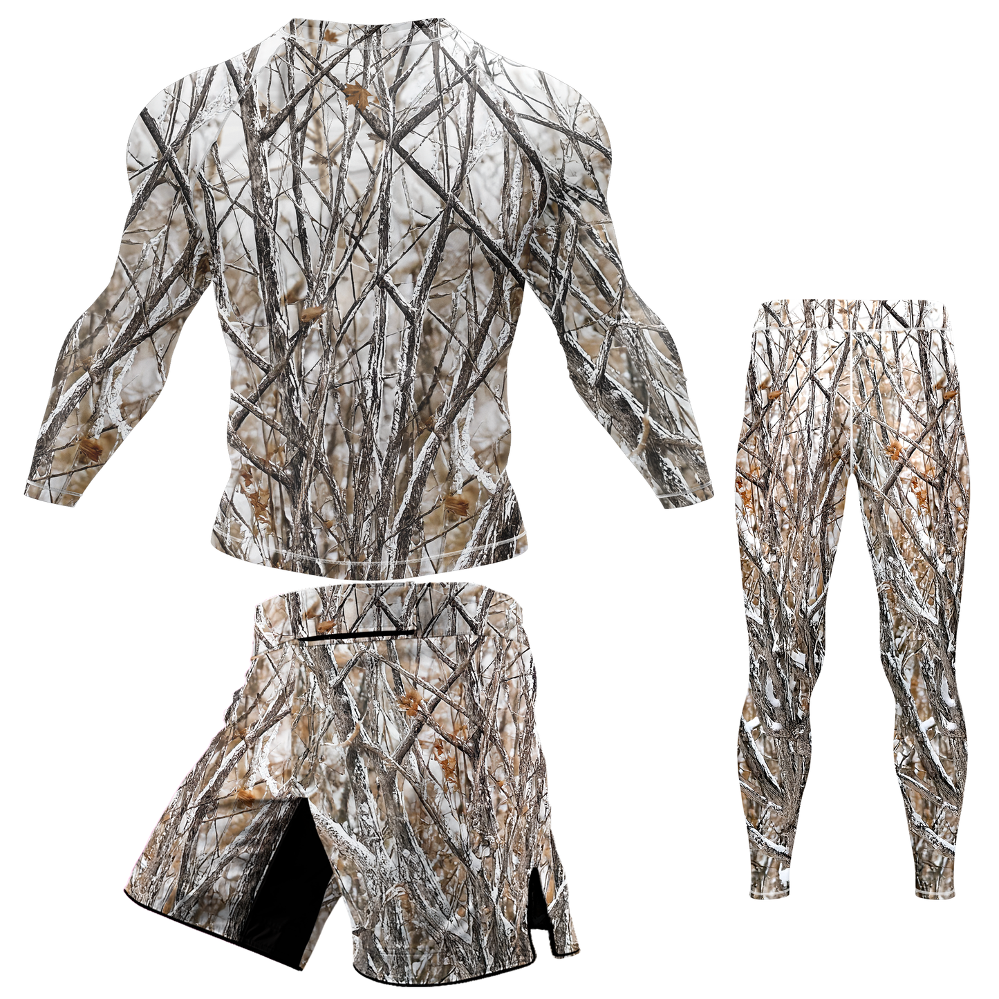 White Camo Tree BJJ Rash Guard