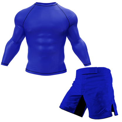 Plain Blue BJJ Rash Guard
