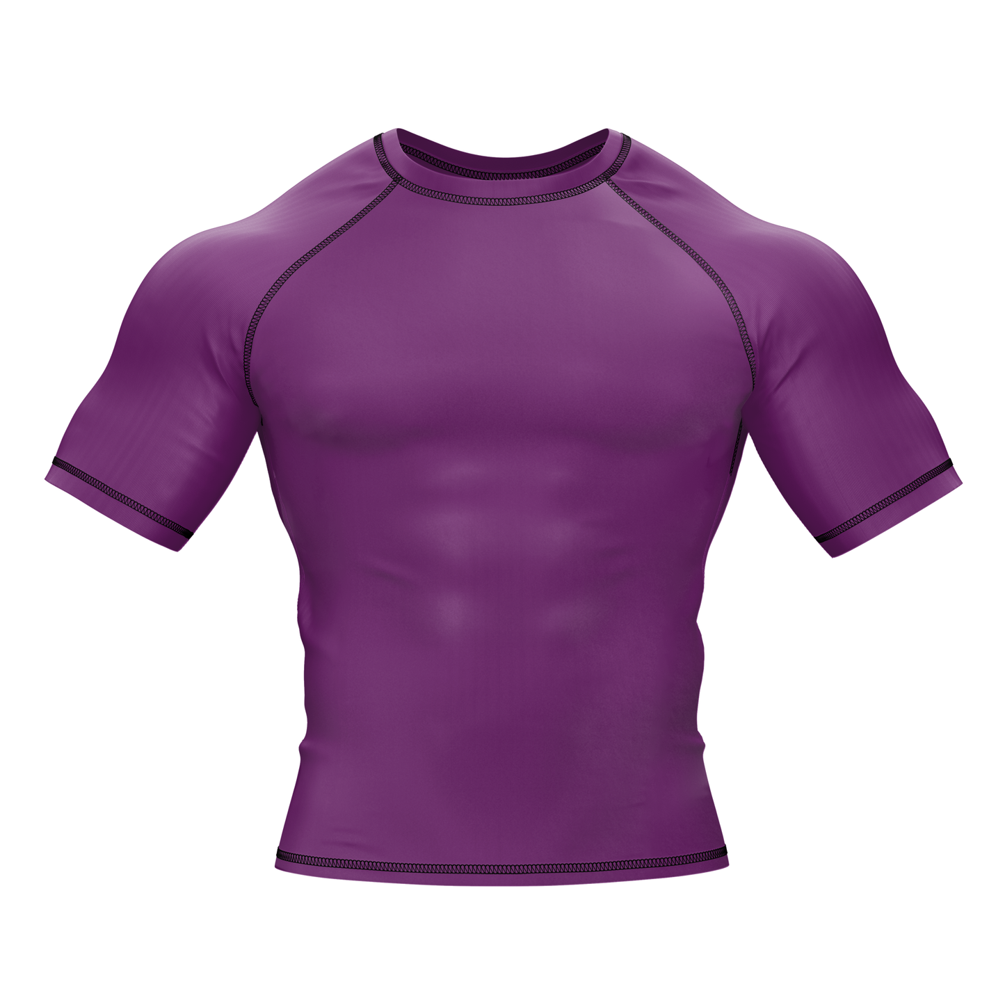 Plain Purple BJJ Rash Guard - Short Sleeve