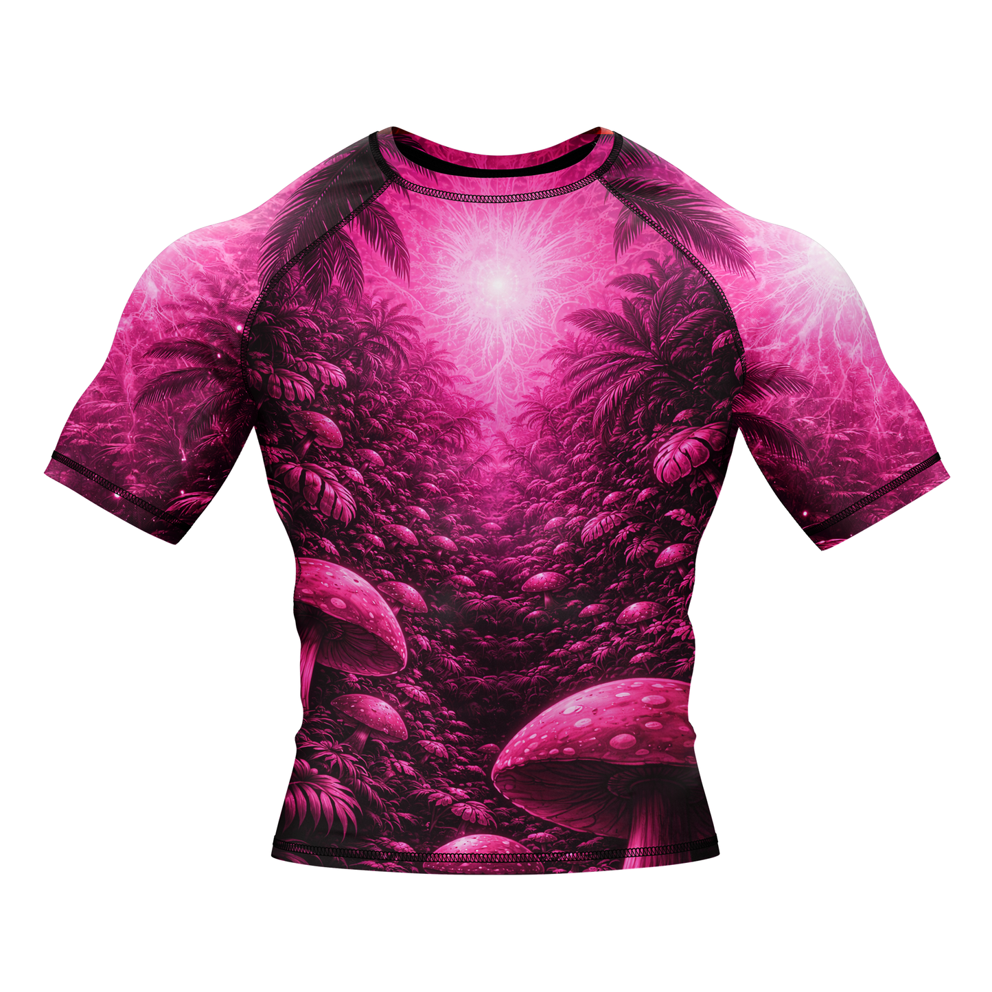 Pink Paradise BJJ Rash Guard - Short Sleeve