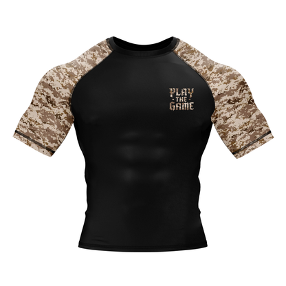 Desert Camo BJJ Rash Guard - Short Sleeve