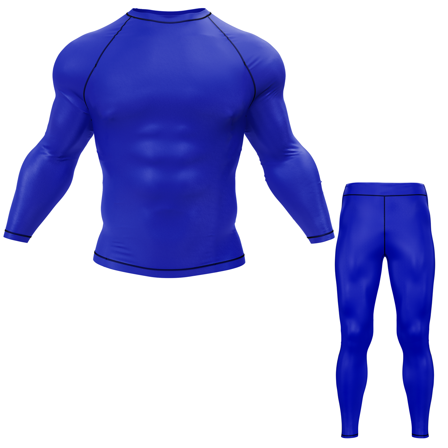 Plain Blue BJJ Rash Guard