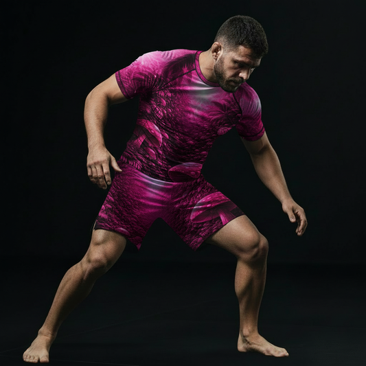 Pink Paradise Short Sleeve BJJ Rash Guard - BJJ Sesh
