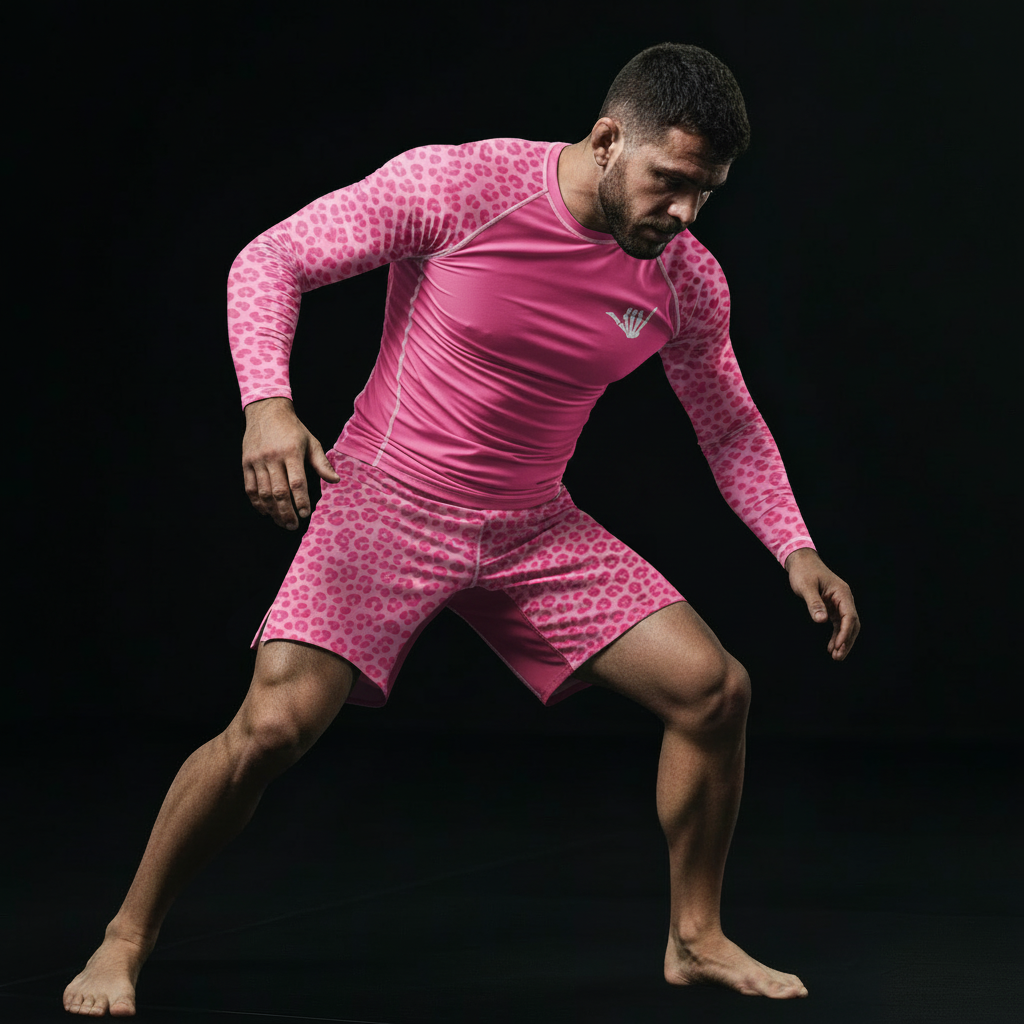 Mid Pink Predator BJJ Rash Guard