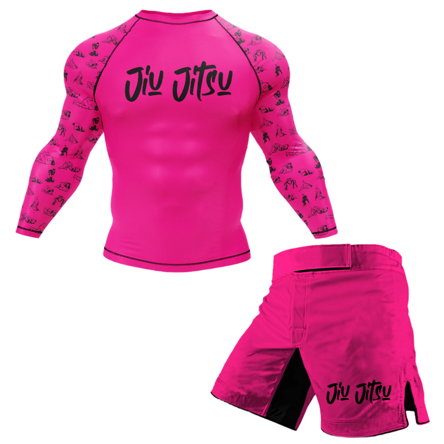 Black Pink Jiu Jitsu BJJ/MMA Shorts