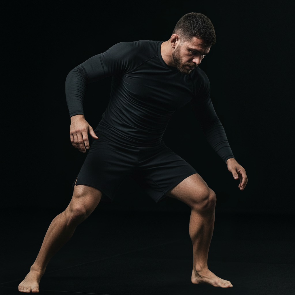 Plain Black BJJ Rash Guard - BJJ Sesh