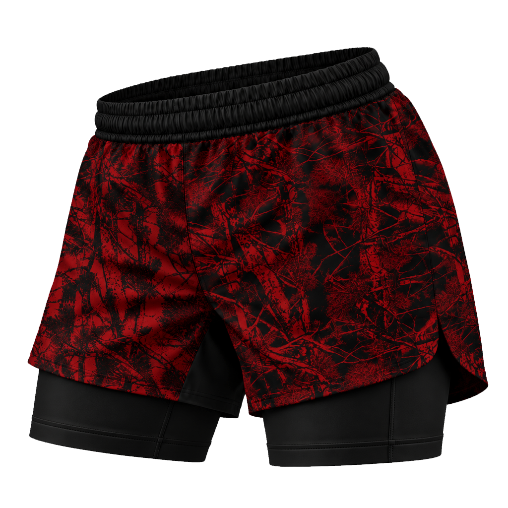 Red Forest Camo Women's BJJ Rash Guard
