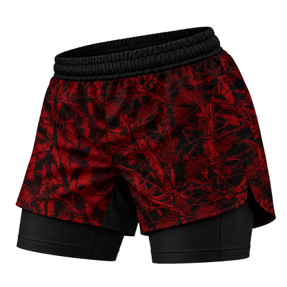 Red Forest Camo Women's BJJ Rash Guard