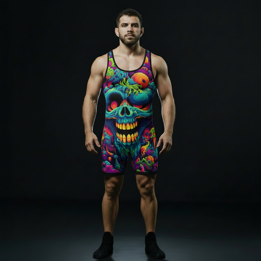 Psychedelic Lock Jiu Jitsu Wrestling Singlet