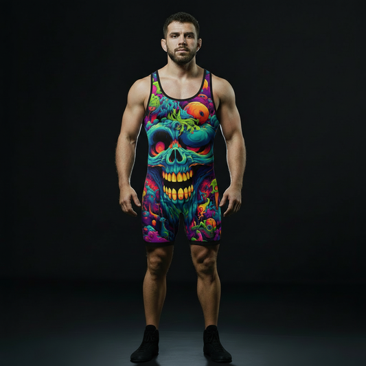 Psychedelic Lock Jiu Jitsu Wrestling Singlet