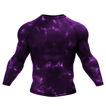 Purple Marble Lightning BJJ Rash Guard