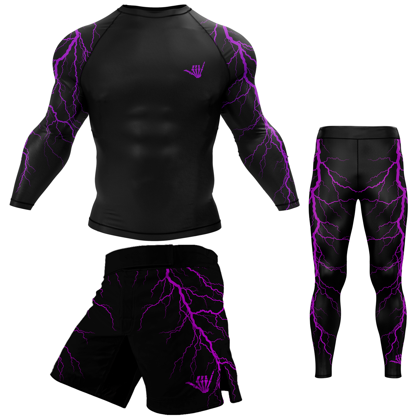 Purple Lightning Bolt BJJ Rash Guard