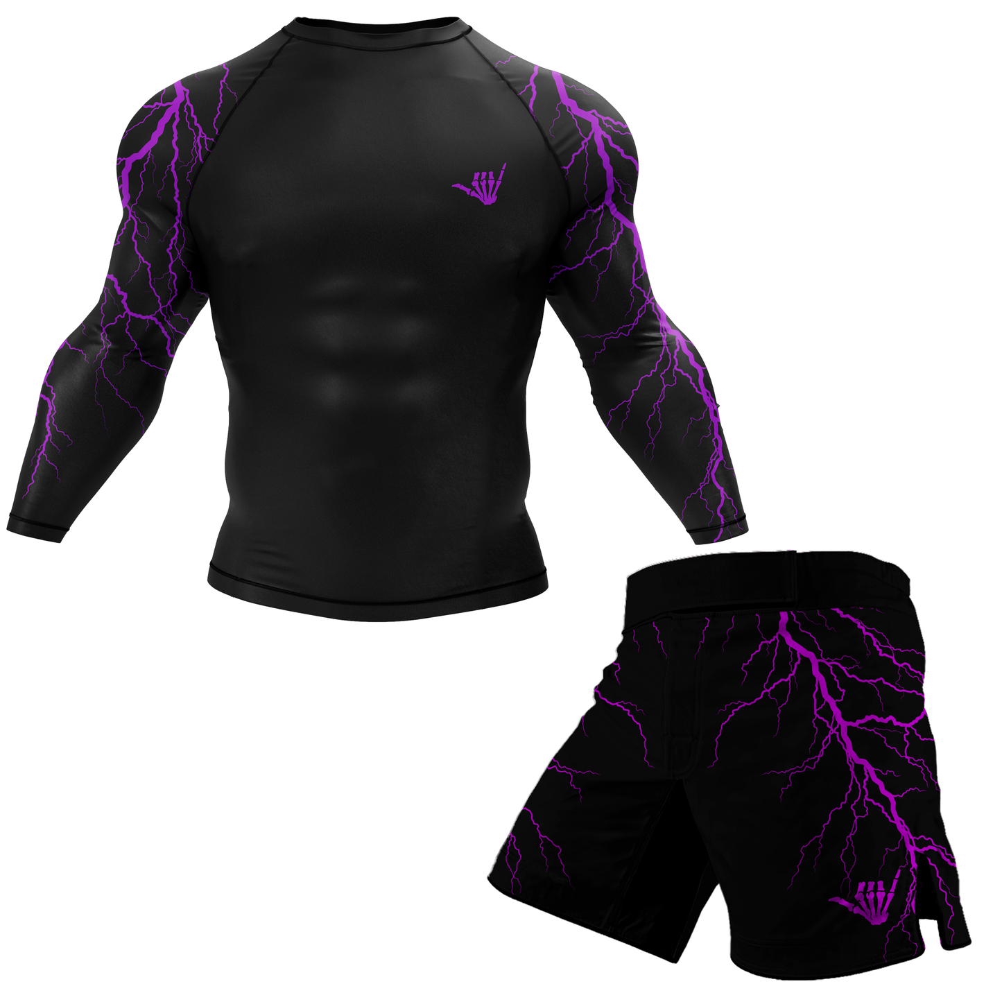 Purple Lightning Bolt BJJ Rash Guard