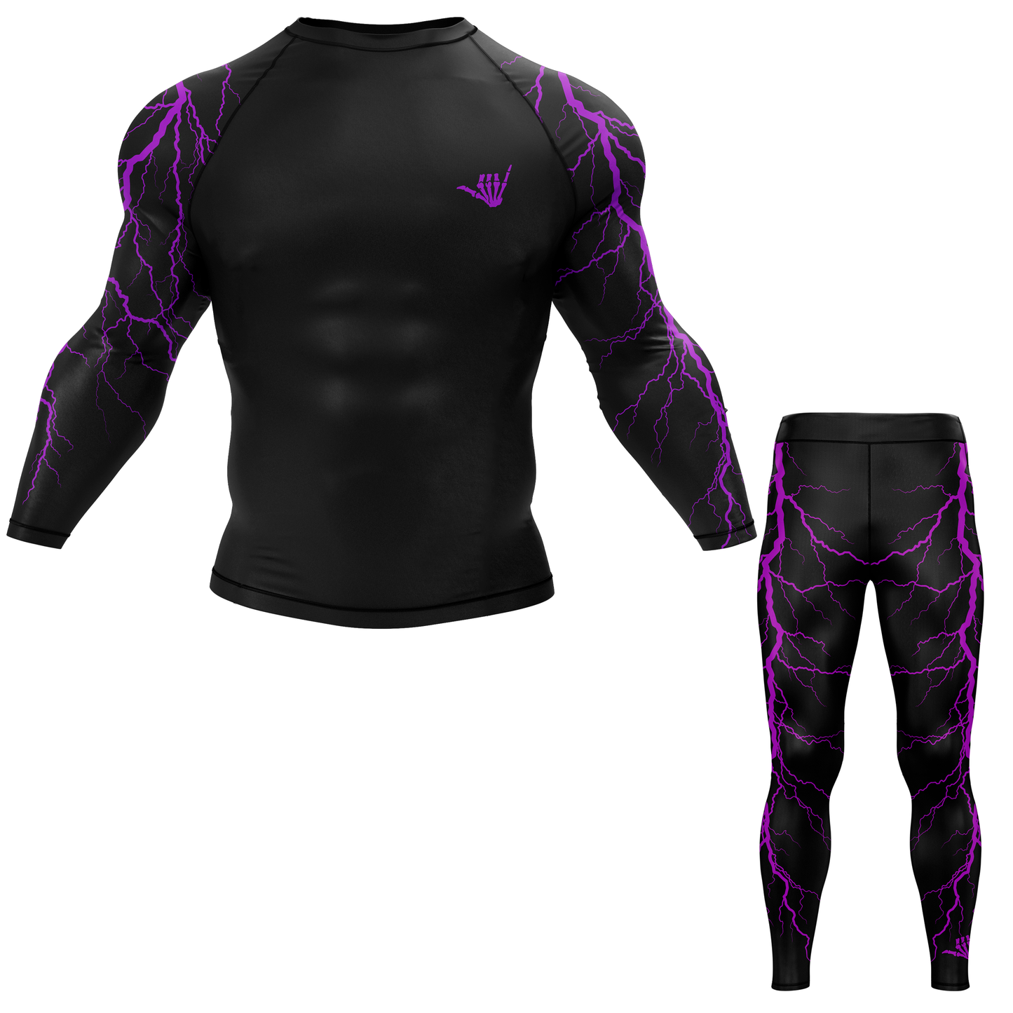 Purple Lightning Bolt BJJ Rash Guard