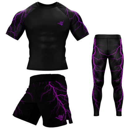 Purple Lightning Bolt BJJ Rash Guard
