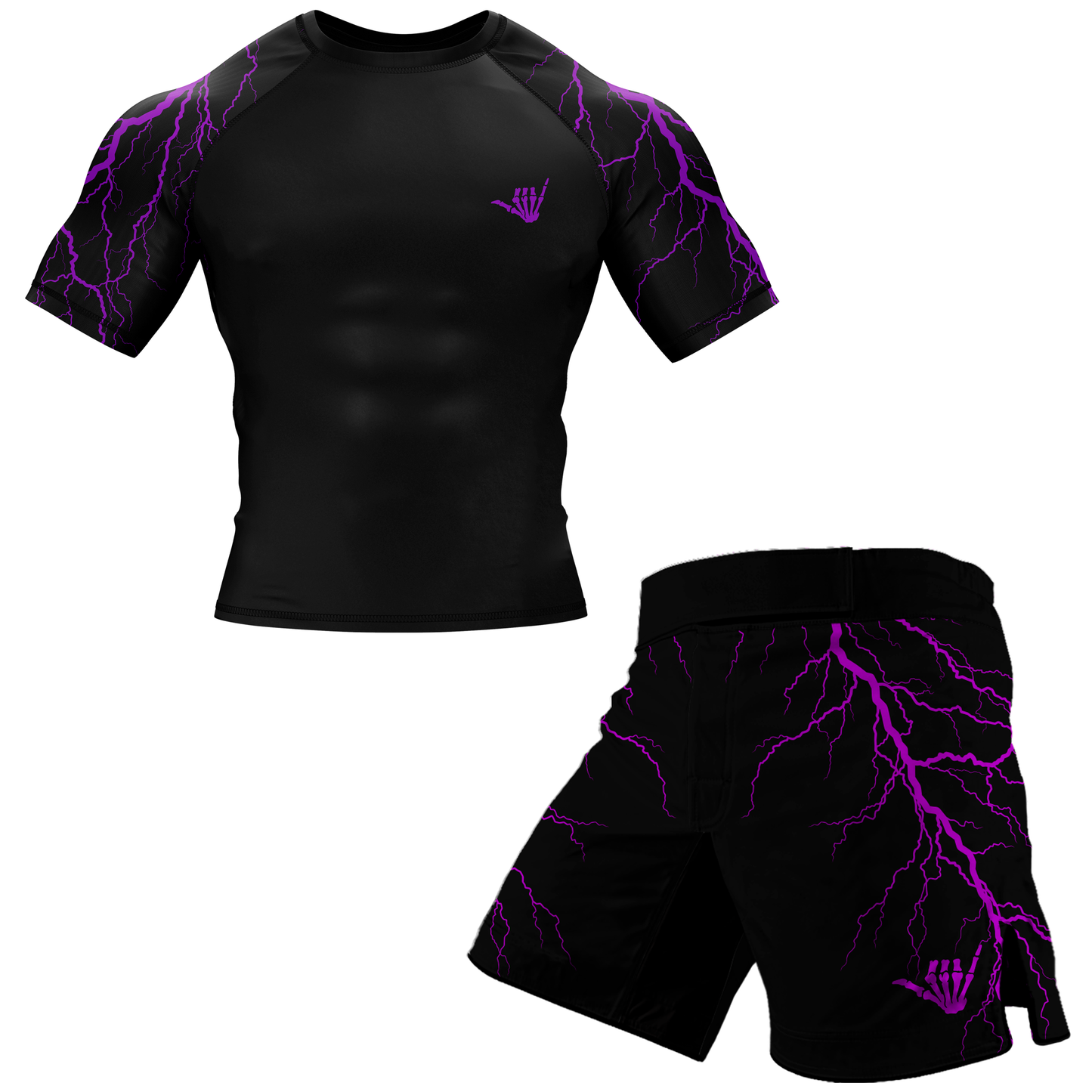 Purple Lightning Bolt BJJ Rash Guard