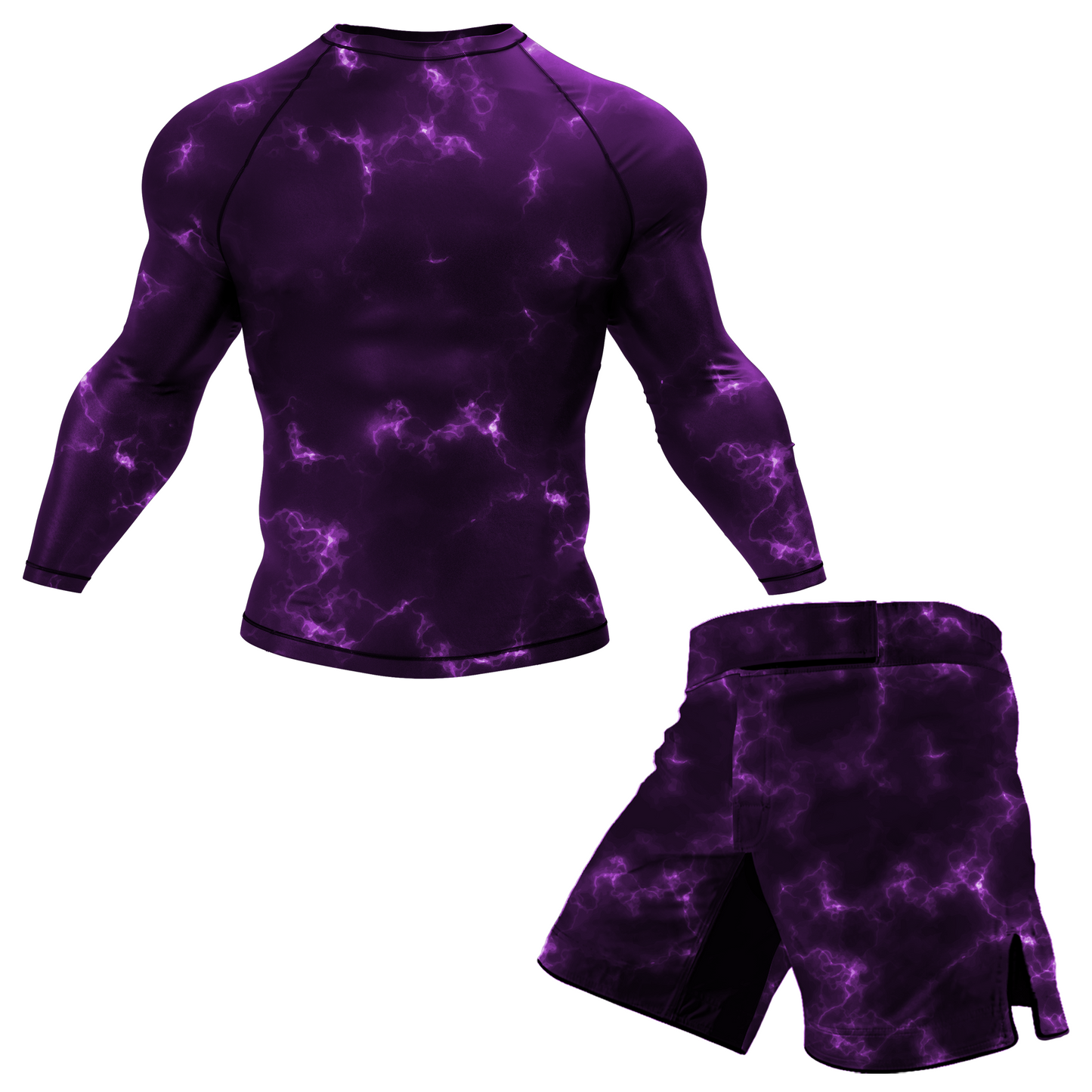 Purple Marble Lightning BJJ Rash Guard