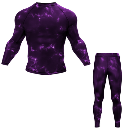 Purple Marble Lightning BJJ Rash Guard