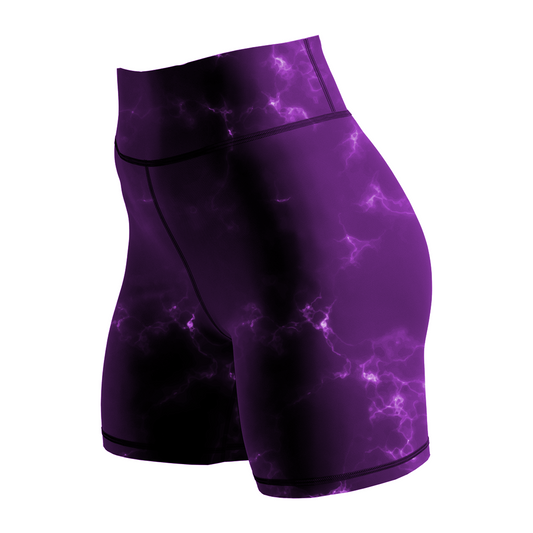 Purple Marble Lightning Women's BJJ Spats Shorts