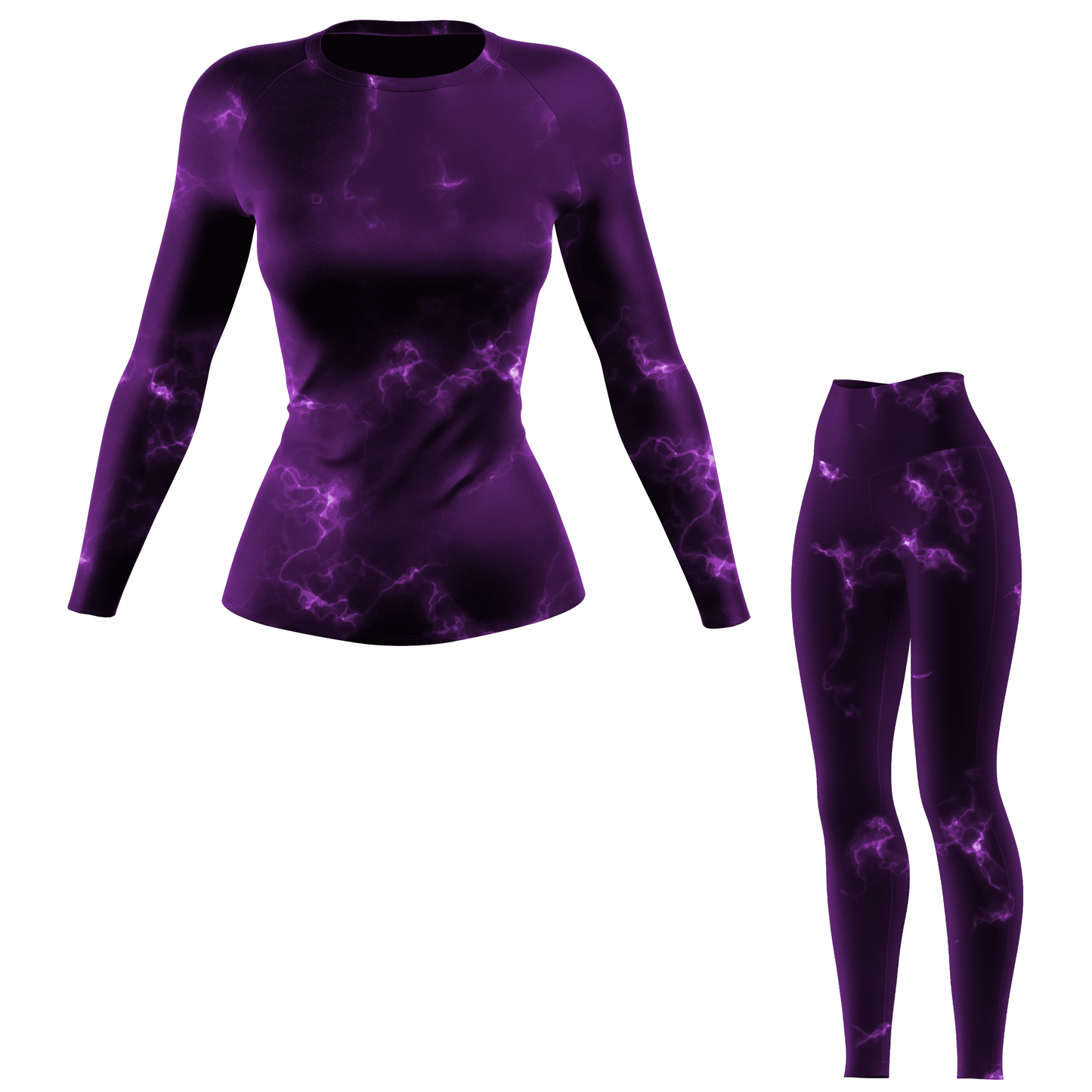 Purple Marble Lightning Women's BJJ Rash Guard