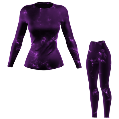 Purple Marble Lightning Women's BJJ Rash Guard