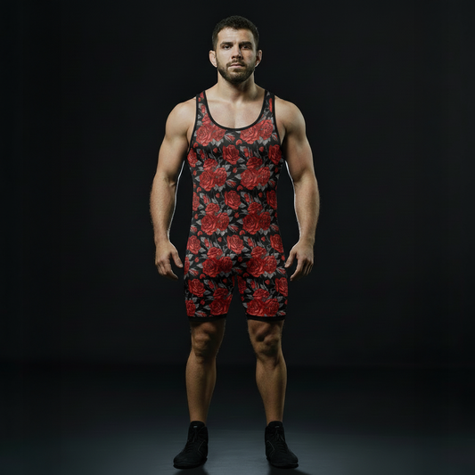 Red Death Rose Wrestling Singlet