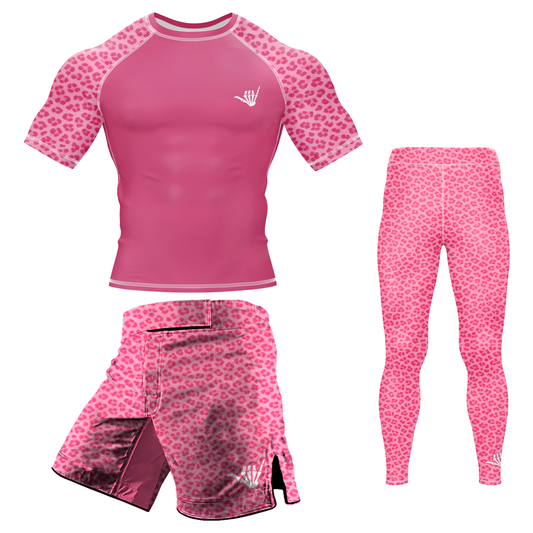 Mid Pink Predator BJJ Rash Guard - Short Sleeve