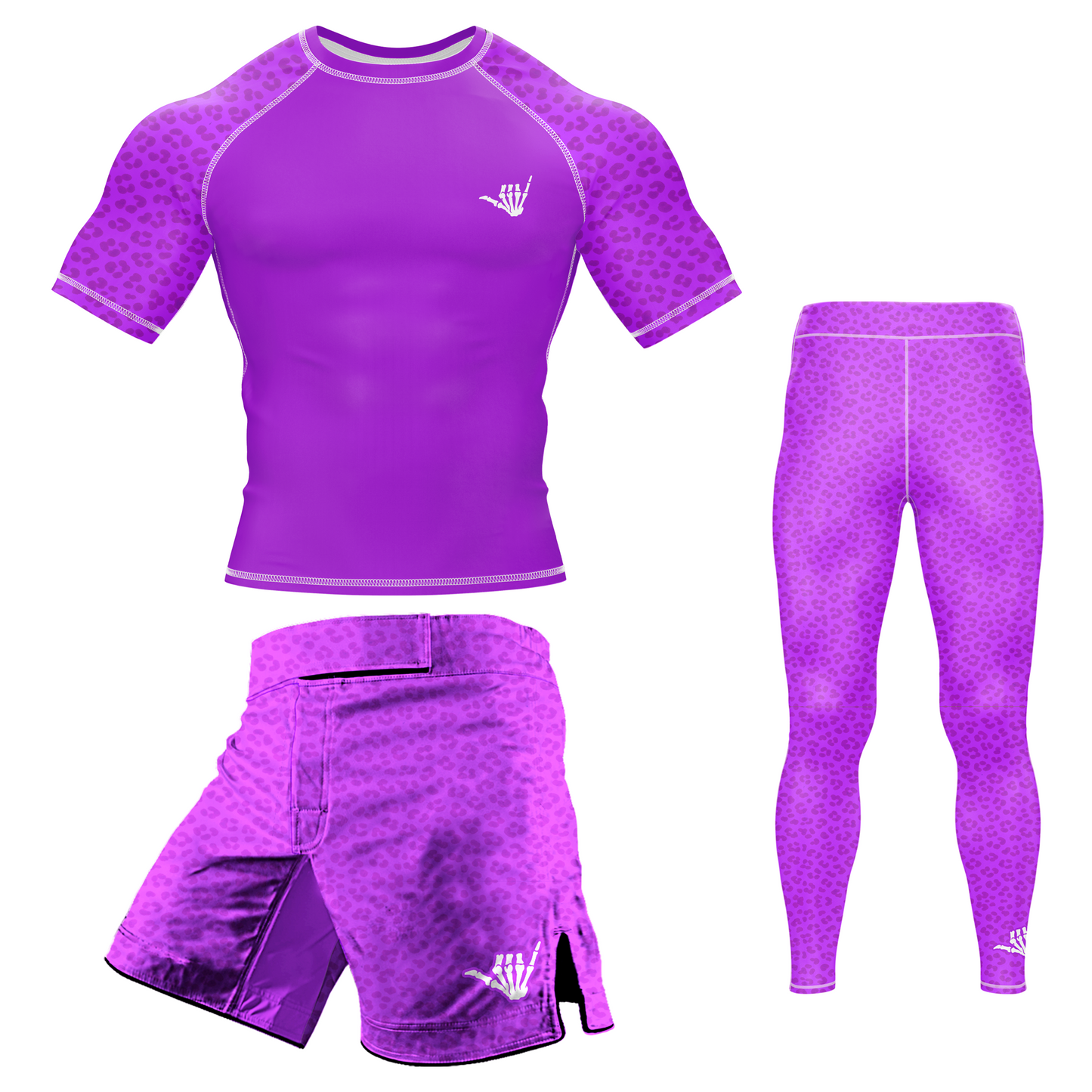 Mid Purple Predator BJJ Rash Guard - Short Sleeve