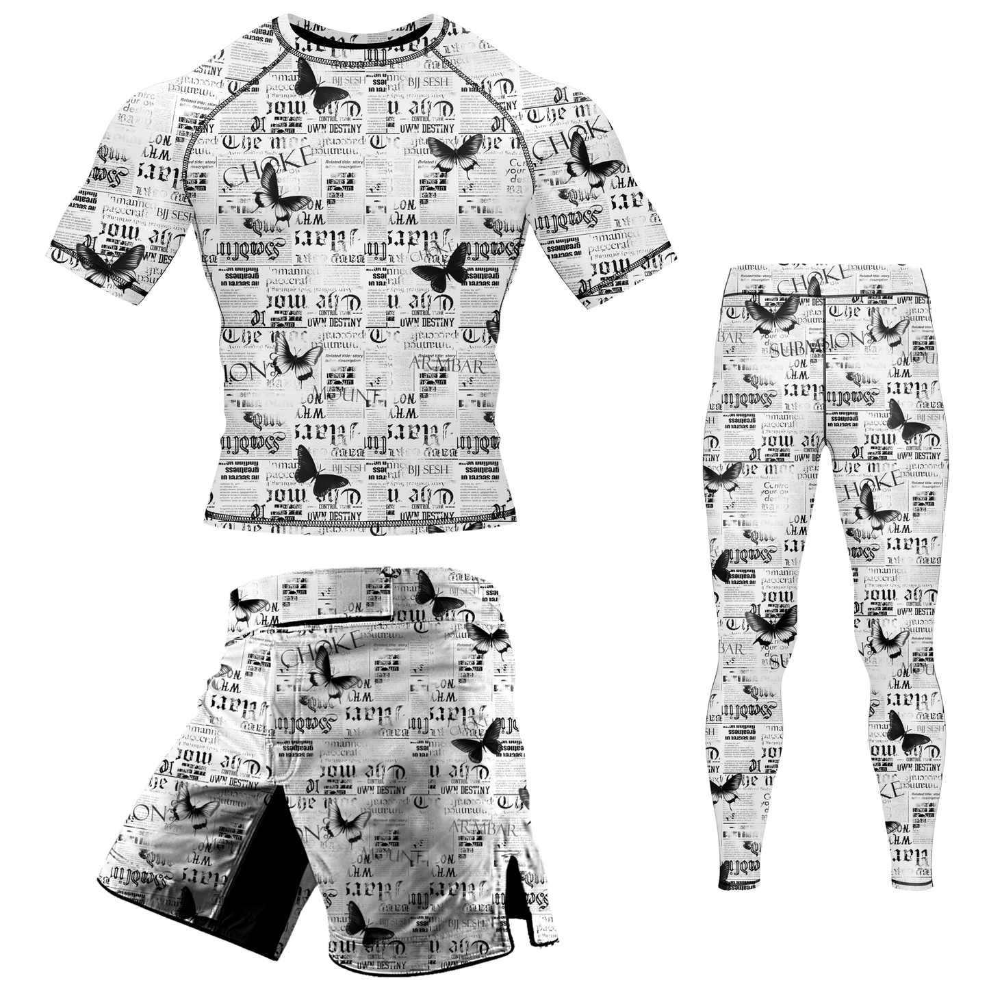 Newspaper BJJ Rash Guard - Short Sleeve