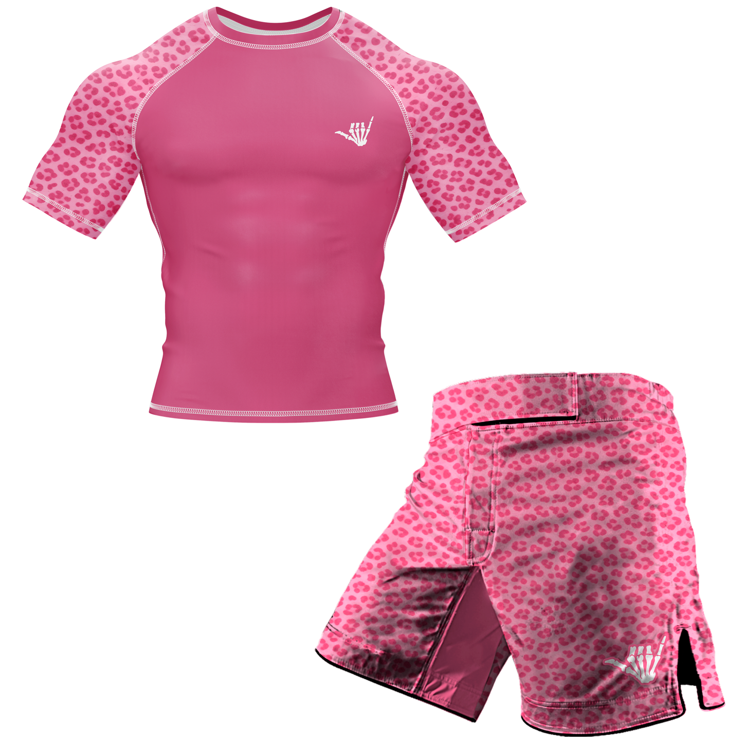 Mid Pink Predator BJJ Rash Guard - Short Sleeve