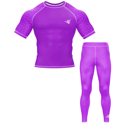 Mid Purple Predator BJJ Rash Guard - Short Sleeve
