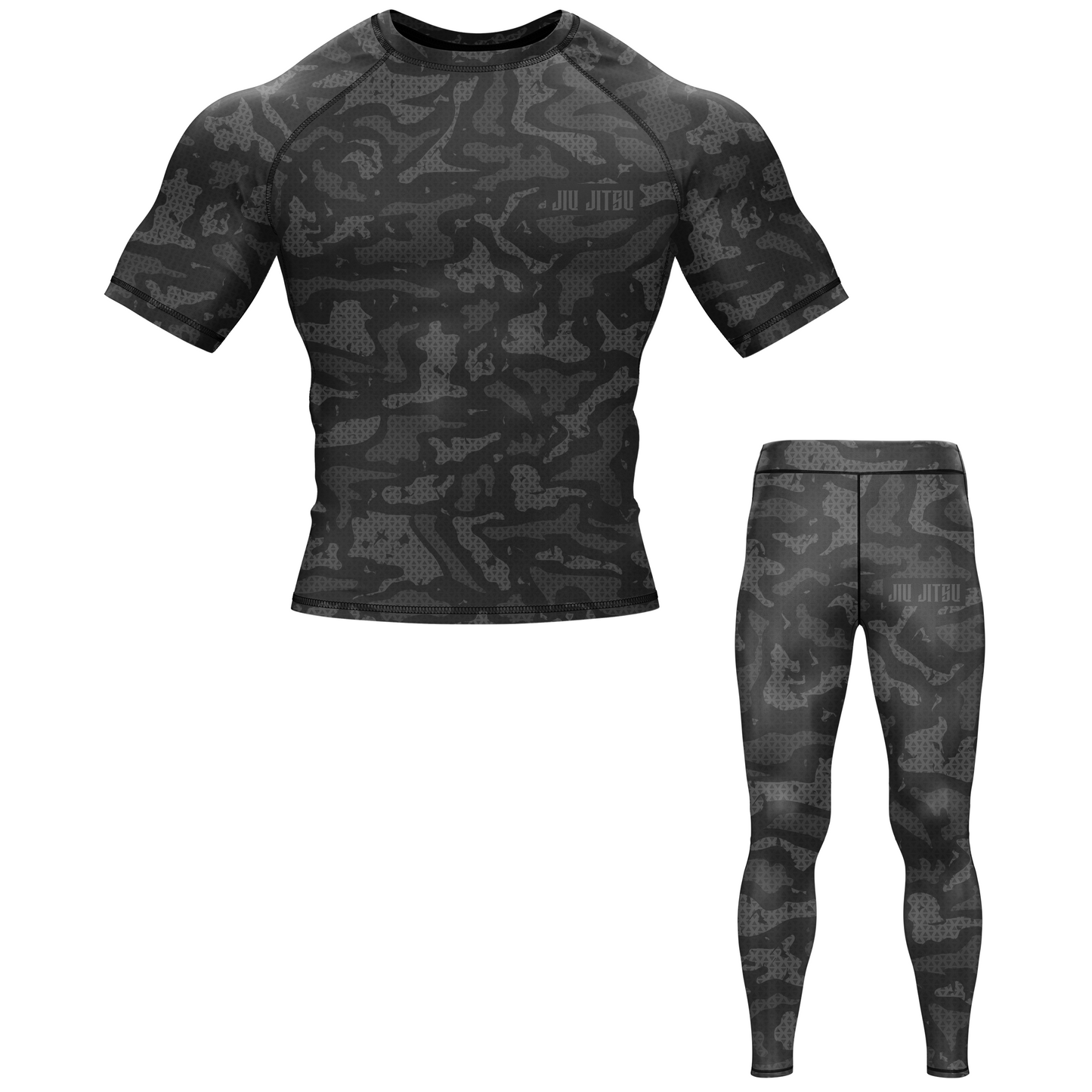 Jiu Jitsu Grey Camo BJJ Rash Guard - Shortsleeve