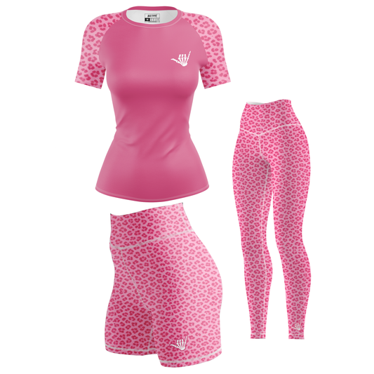 Mid Pink Predator Women's BJJ Rash Guard - Short Sleeve