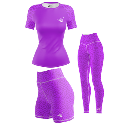 Mid Purple Predator Women's BJJ Rash Guard - Short Sleeve