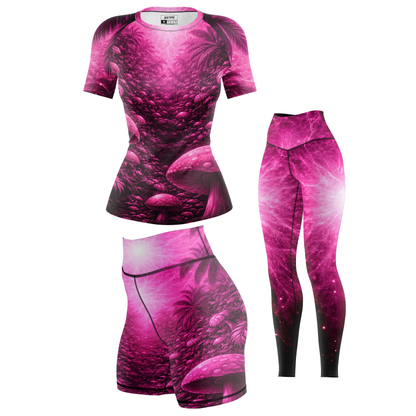 Pink Paradise Women's BJJ Rash Guard - Short Sleeve