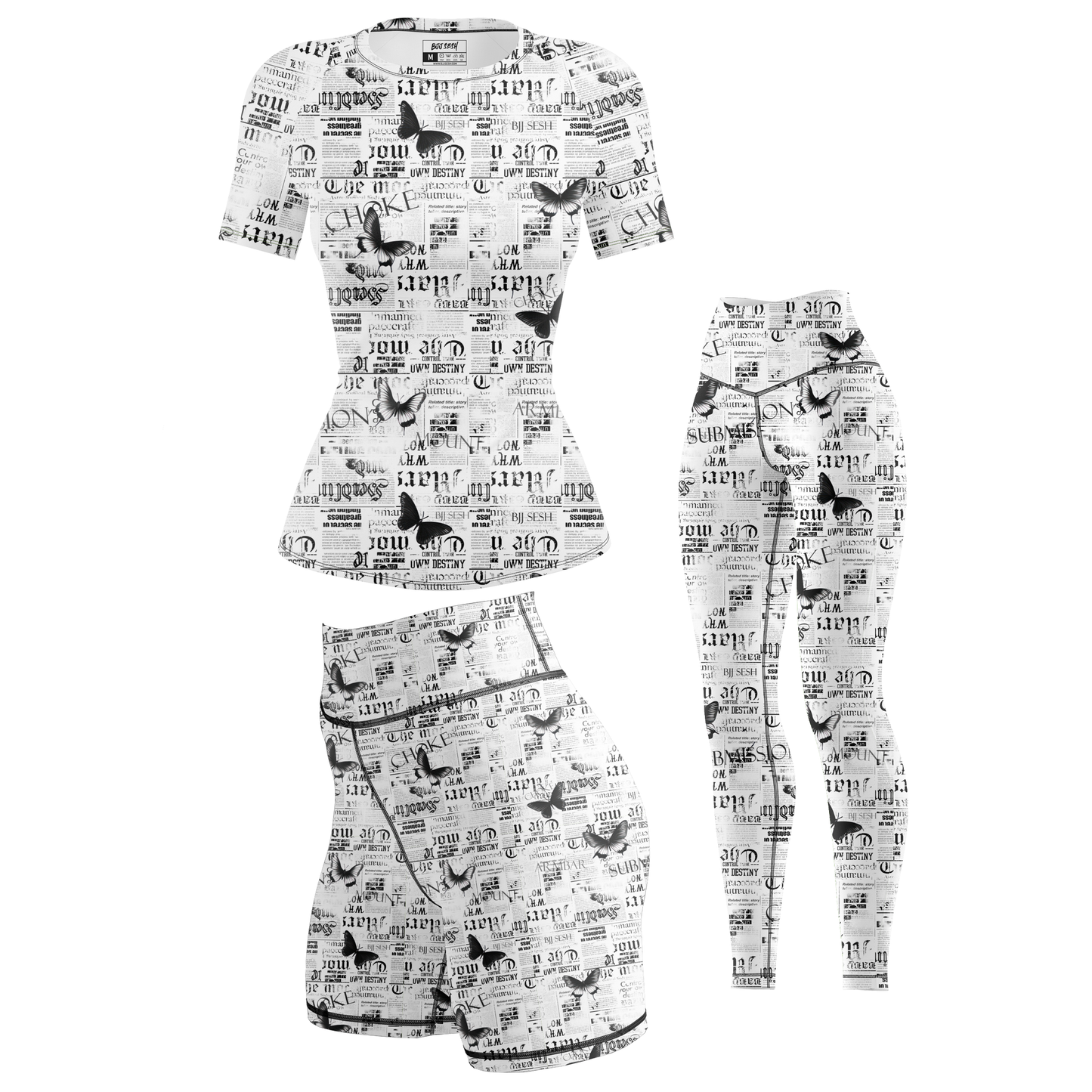 Newspaper Women's BJJ Rash Guard - Short Sleeve