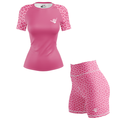 Mid Pink Predator Women's BJJ Rash Guard - Short Sleeve
