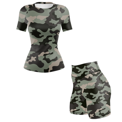 Camouflage Women’s BJJ Rash Guard - Short Sleeve