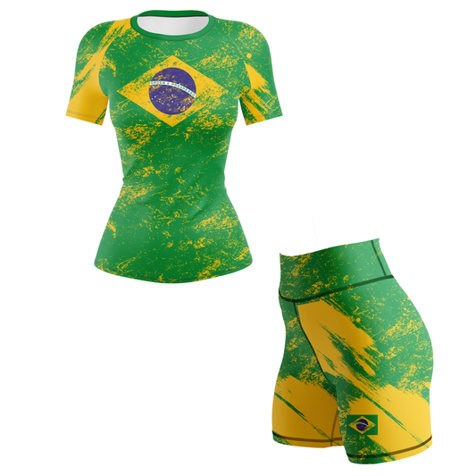 Brazil Women's BJJ Rash Guard - Shortsleeve