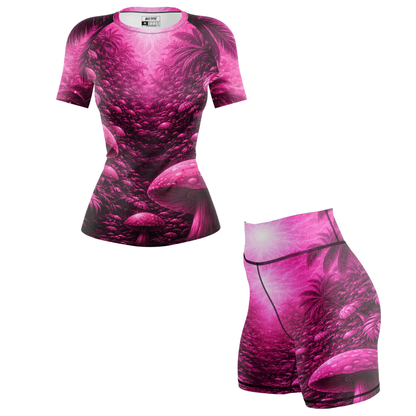Pink Paradise Women's BJJ Rash Guard - Short Sleeve