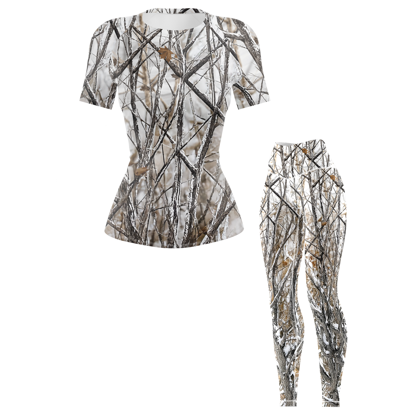White Camo Tree Women's BJJ Rash Guard - Shortsleeve