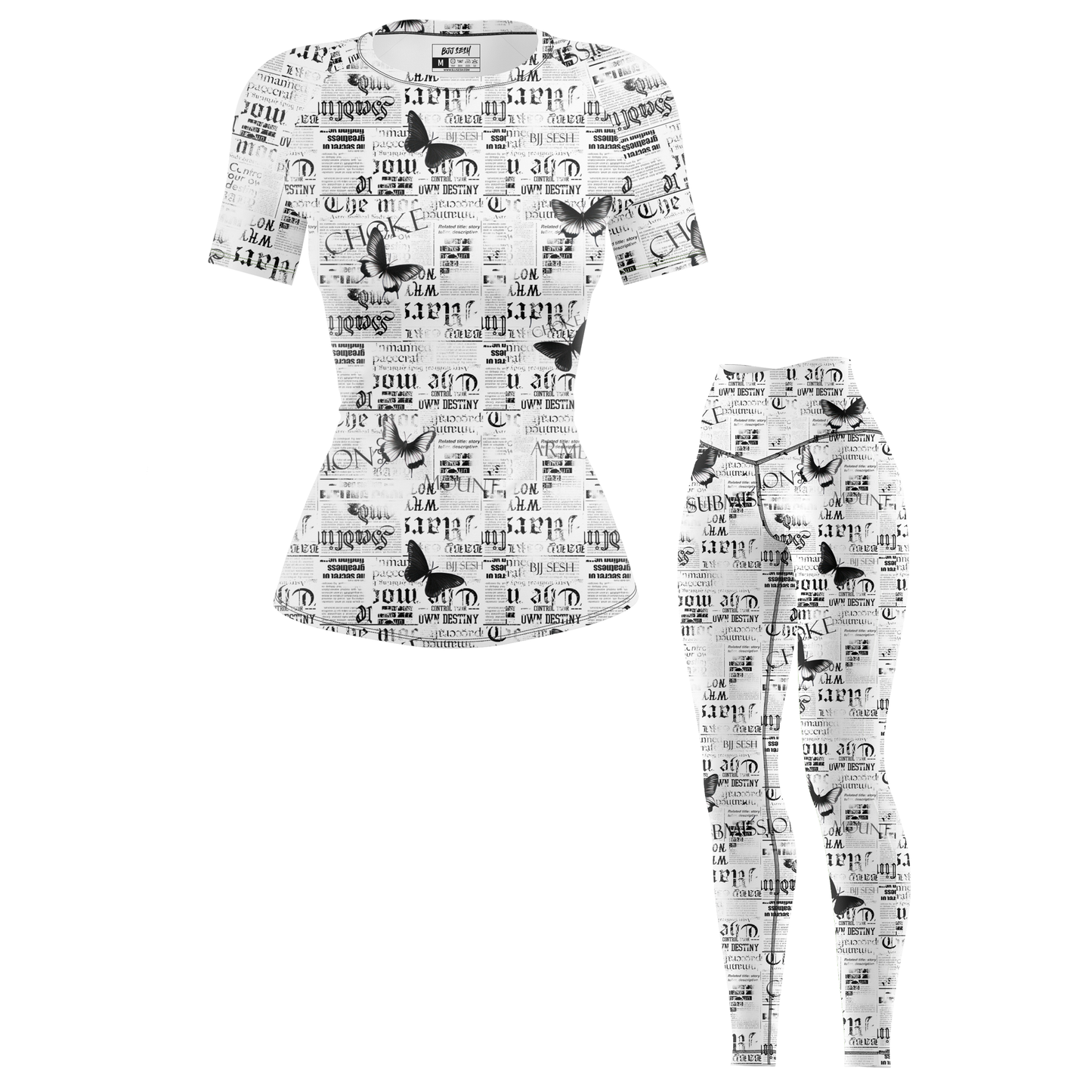 Newspaper Women's BJJ Rash Guard - Short Sleeve