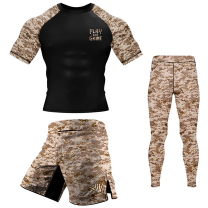 Desert Camo BJJ Rash Guard - Short Sleeve