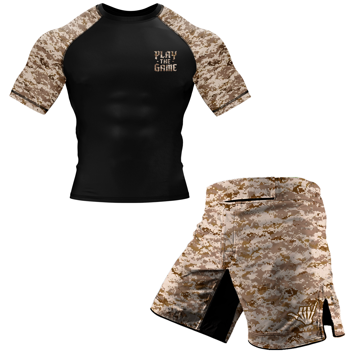 Desert Camo BJJ Rash Guard - Short Sleeve