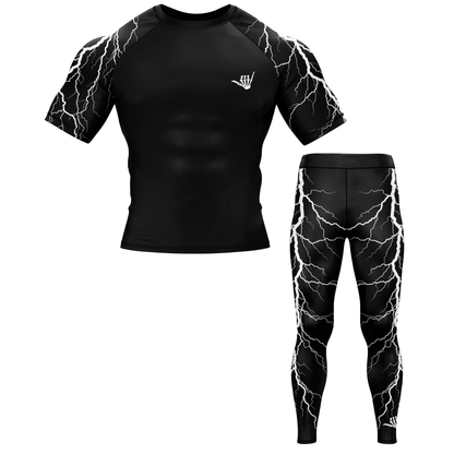 Black Lightning Bolt BJJ Rash Guard