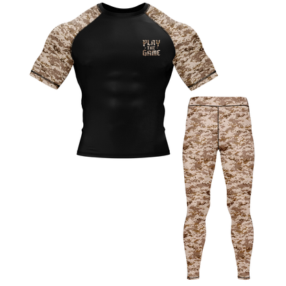Desert Camo BJJ Rash Guard - Short Sleeve